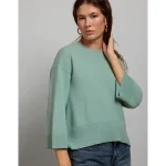 AE77 Premium Oversized Cashmere Sweater T-Shirt - Olive Moss