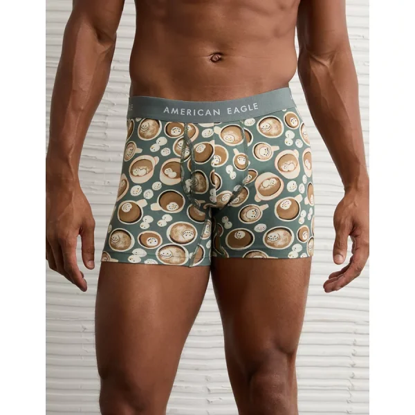 AEO Men's Cocoa 4.5" Classic Boxer Brief - Green