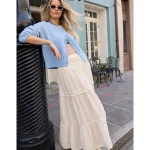 Aerie Boho Button Maxi Skirt - Natural