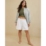 Aerie Long Fleece Short - White