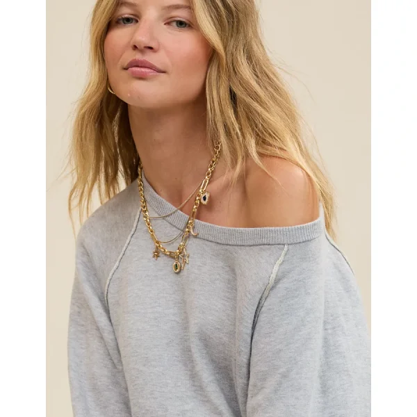 Aerie Sweater Sweatshirt - Medium Heather Gray