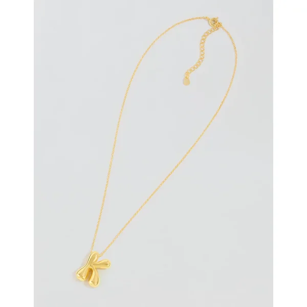 Athra Bubble Letter Necklace - Gold