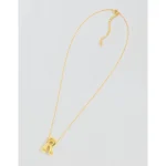 Athra Bubble Letter Necklace - Gold