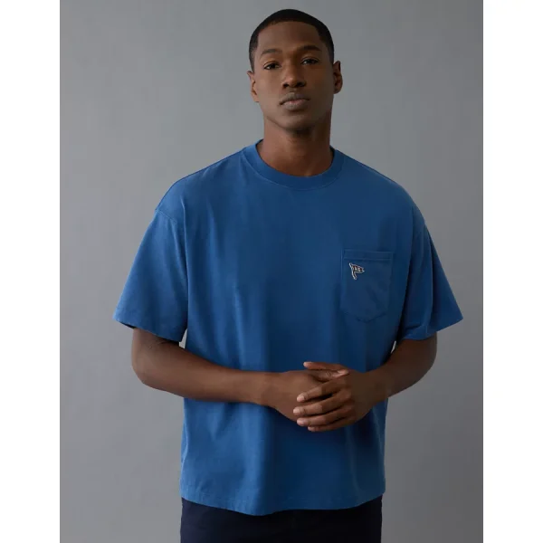 AE Boxy Nautical Graphic T-Shirt - Jeweled Blue