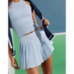 Pickletini Assymetrical Skort - Eyelet Blue