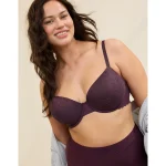 SMOOTHEZ Lace Demi Lightly Lined Bra - Cool Berry