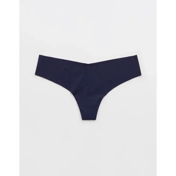 SMOOTHEZ No Show Thong Underwear - Navy