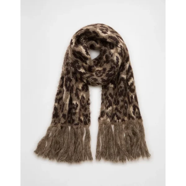 AE Leopard Print Scarf - Chocolate