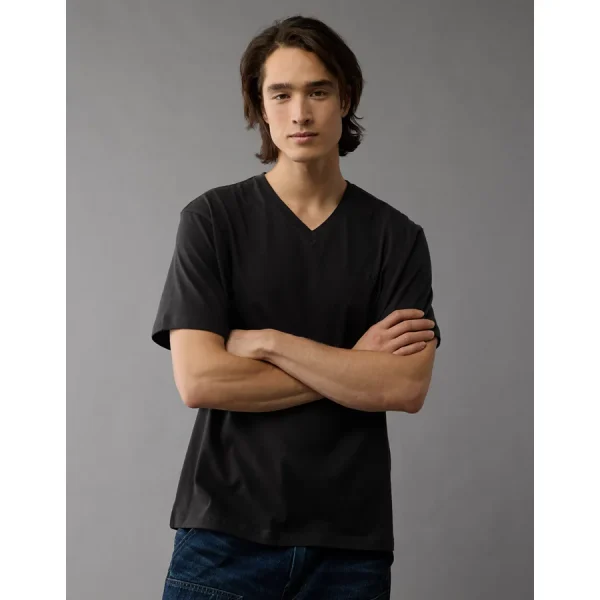 AE Lived-In V-Neck T-Shirt - Black