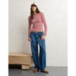 AE Long Sleeve Cozy Crew Neck T-Shirt - Red