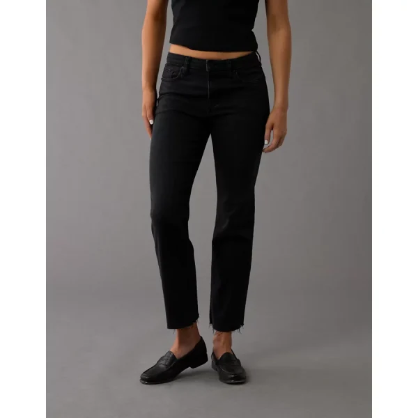 AE Next Level High-Waisted Kick Bootcut Crop Jean - Onyx Black