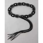 AE Oval Disc Fringe Belt - Black