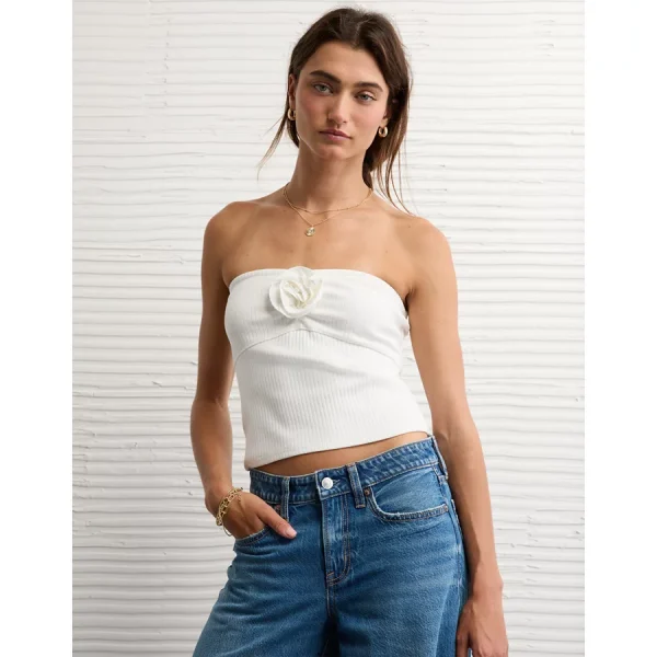 AE Rosette Tube Top - White