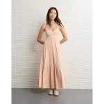 AE Sunchaser V-Neck Midi Dress - Peach Pop