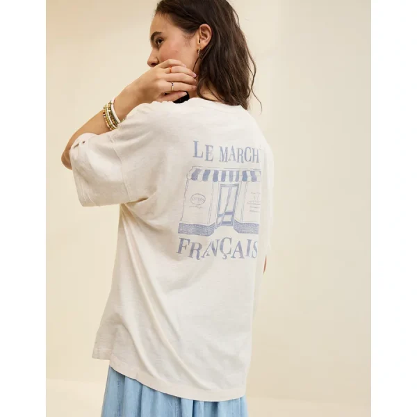 Aerie Crew Oversized Boyfriend T-Shirt - Heather Frost