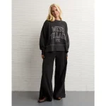 AE Big Hug Graphic Sweatshirt - Faded Black