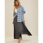 Aerie Satin Maxi Skirt - Smoked Gray