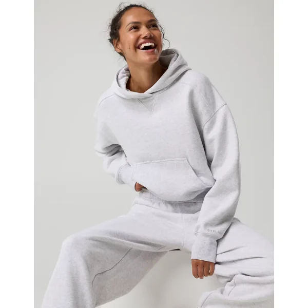 OFFLINE By Aerie Cloud Fleece Classic Length Hoodie - Light Heather Gray