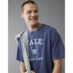 AE Boxy Yale Graphic T-Shirt - Rich Navy