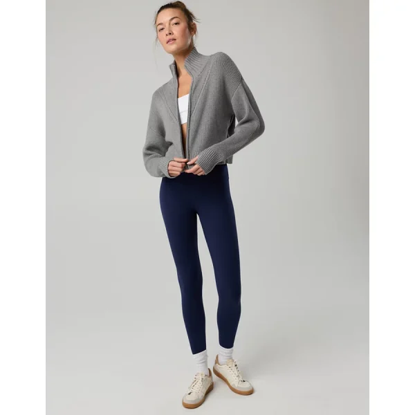 OFFLINE By Aerie Full Zip Sweater - Dark Heather Gray