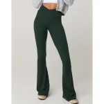 OFFLINE By Aerie Real Me High Waisted Crossover Flare Legging - Mystical Green