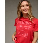 AE Classic Sporty Graphic T-Shirt - Cherry