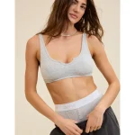 Superchill Cotton Rib Bralette - Medium Heather Gray