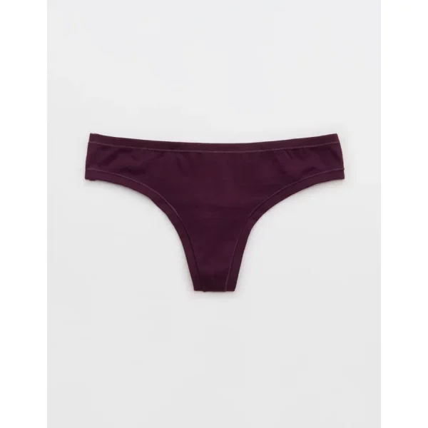 Superchill Cotton Thong Underwear - Cool Berry