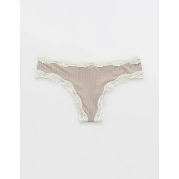 Superchill Modal Lace Thong Underwear - Stone Harbor