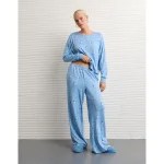 AE Luxe Plush Snoopy Long-Sleeve & Pant PJ Set - Gravity Blue