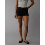 AE Next Level High-Waisted Denim Short Short - Black