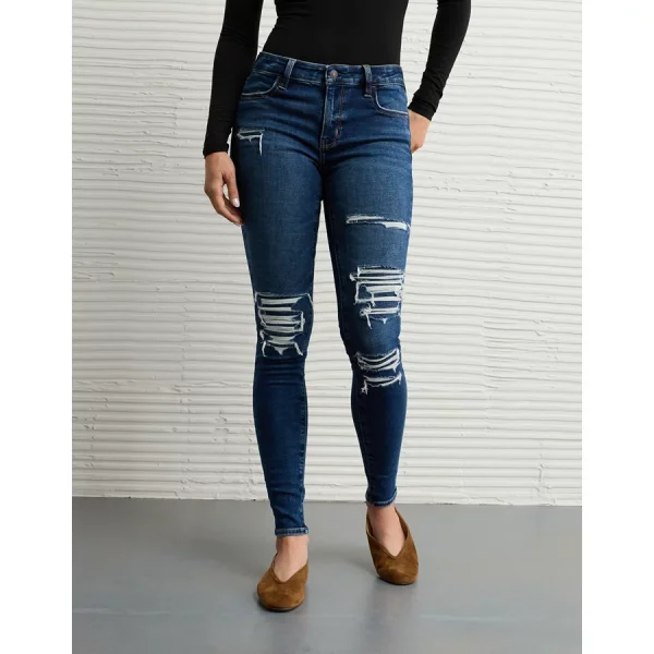 AE Next Level Patched Low-Rise Jegging - Indie Dark Destroy