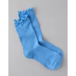 AE Ruffle Crew Socks - Gravity Blue