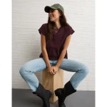 AE Sunchaser Knit Tie Back Babydoll T-Shirt - Moonlight