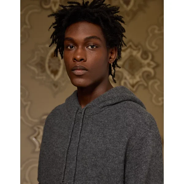 AE x Tru Colors Wool-Cashmere Hoodie - Charcoal Heather