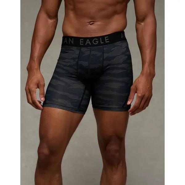 AEO Men's Holiday Lights 6" Flex Boxer Brief - Black