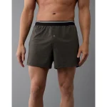 AEO Men's Ultra Soft Pocket Boxer Short - Onyx Black