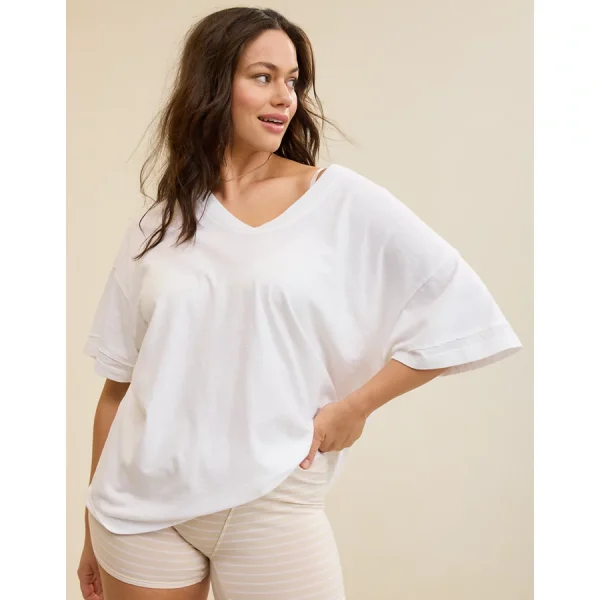 Aerie Voop Oversized Boyfriend T-Shirt - White