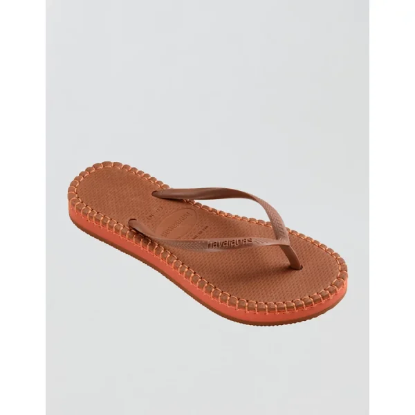 Havaianas Women's Slim Flatform Loop Flip Flops - Cognac