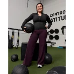 OFFLINE By Aerie Real Me XTRA Ribbed High Waisted Trouser - Cool Berry