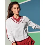 Pickletini Audrey Varsity Sweater - Summer Burgundy