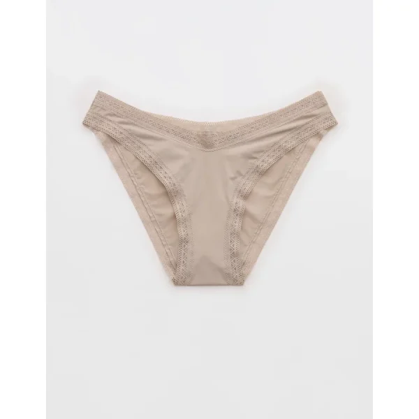 SMOOTHEZ Microfiber Lace Bikini Underwear - Stone Harbor