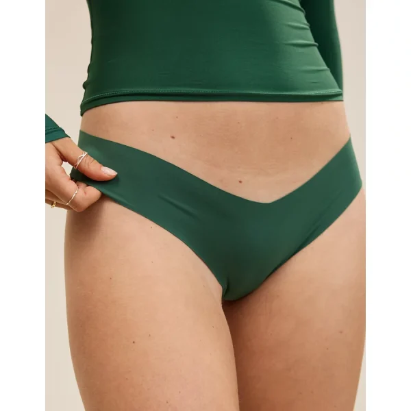 SMOOTHEZ No Show Thong Underwear - Rugged Green